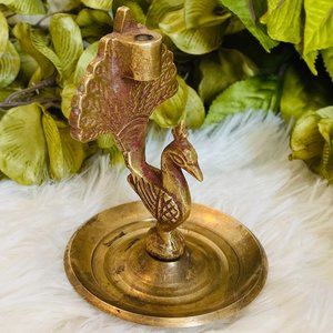 Vintage Brass Peacock Figurine "Pen Holder"?